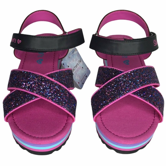 Skechers Toddler & Little Girl's Glitter Sandals Cute & Comfy Multicolor sz 12 - Picture 6 of 6